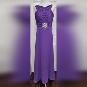 Custom one-of-a-kind Light Purple Embellished Halter Evening Gown